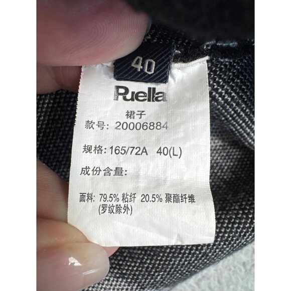 Puella Knit Soft Skirt Womens Black & White W/Character Hand Gesture Print - Picture 3 of 7